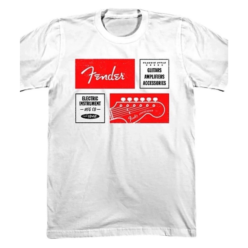 MEN'S Fender Guitar 1946 BOX T-Shirt Size: Medium White New W/ Tags 507